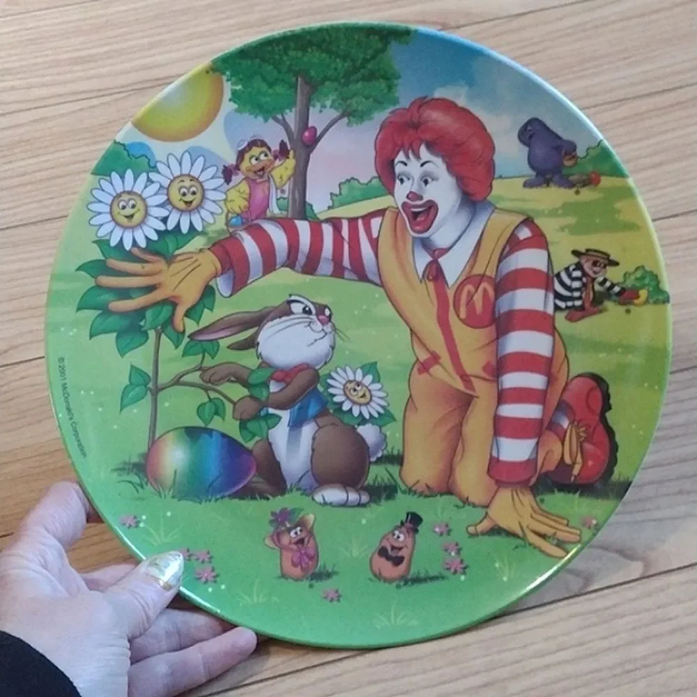 McDonald's Set of 3 Vintage Easter Melamine Plates with Ronald McDonald